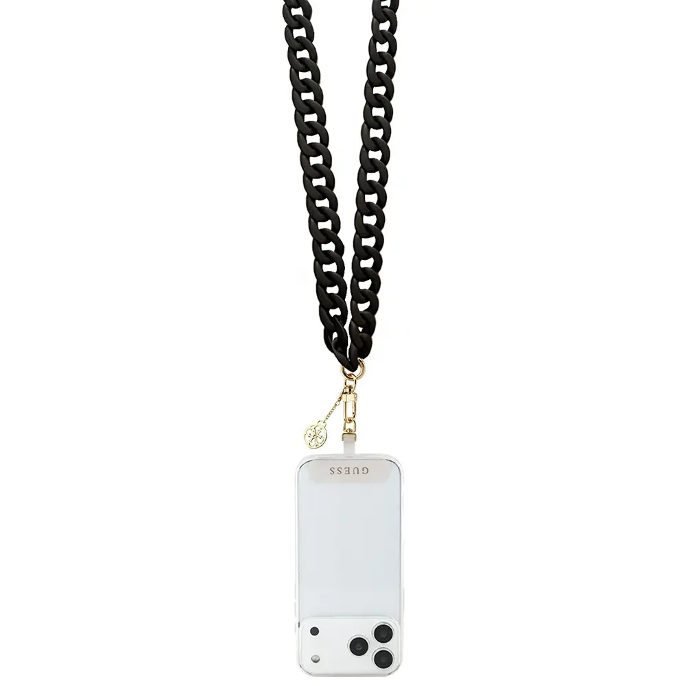 Guess Lisanslı 4G Metal Logolu Telefon Askı İpi, 120 cm Çapraz Kayış