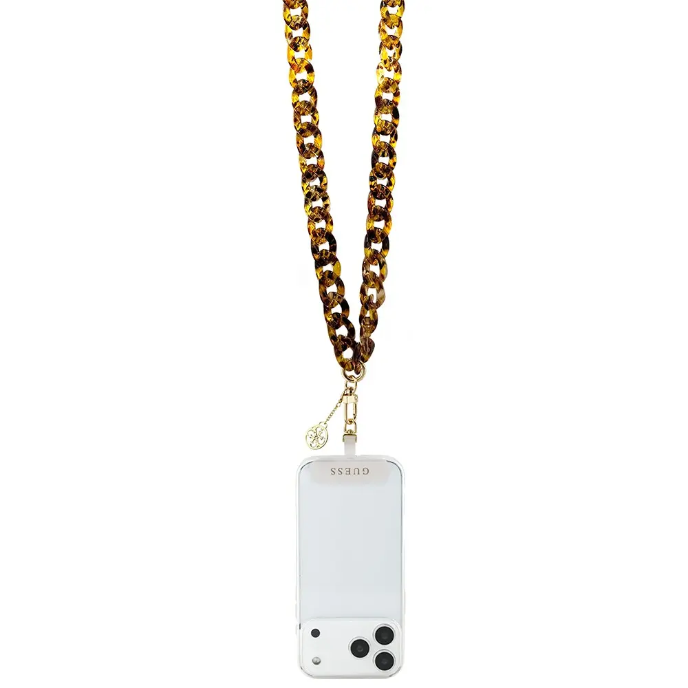 Guess Lisanslı 4G Metal Logolu Telefon Askı İpi, 120 cm Çapraz Kayış