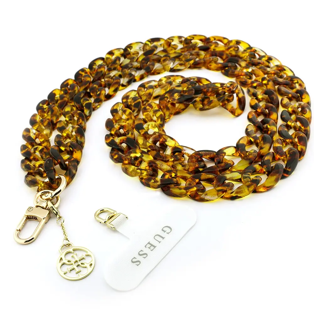 Guess Lisanslı 4G Metal Logolu Telefon Askı İpi, 120 cm Çapraz Kayış