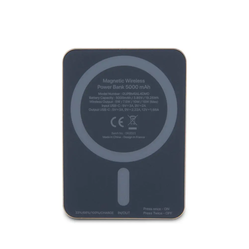 Guess Lisanslı MagSafe Uyumlu 5000 mAh Kablosuz Powerbank, 15 W
