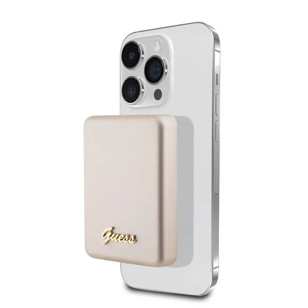 Guess Lisanslı MagSafe Uyumlu 5000 mAh Kablosuz Powerbank, 15 W