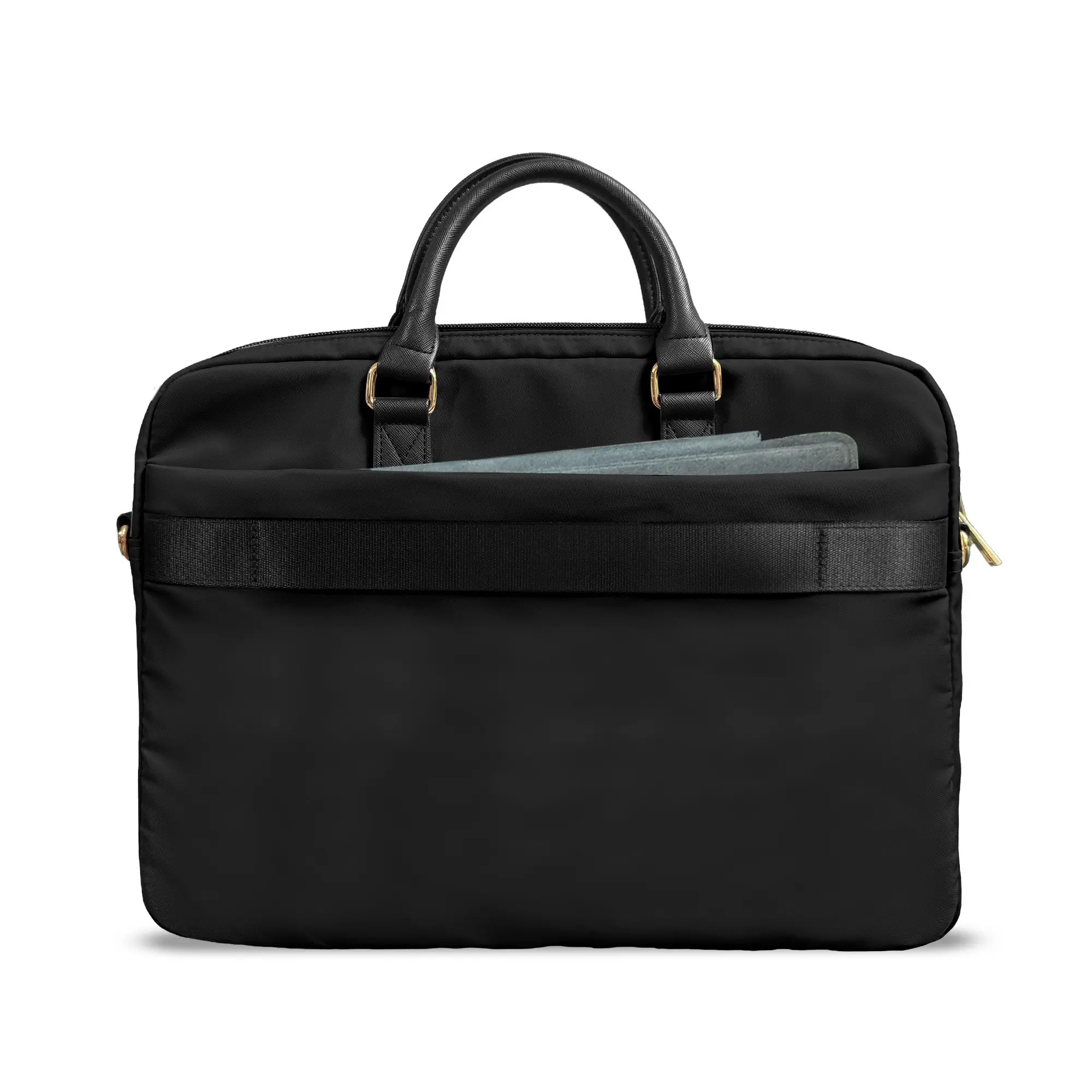 Guess Orjinal Lisanslı Naylon Kumaş Metal Üçgen Logolu Omuz Askılı 15-16 inç Laptop Çantası