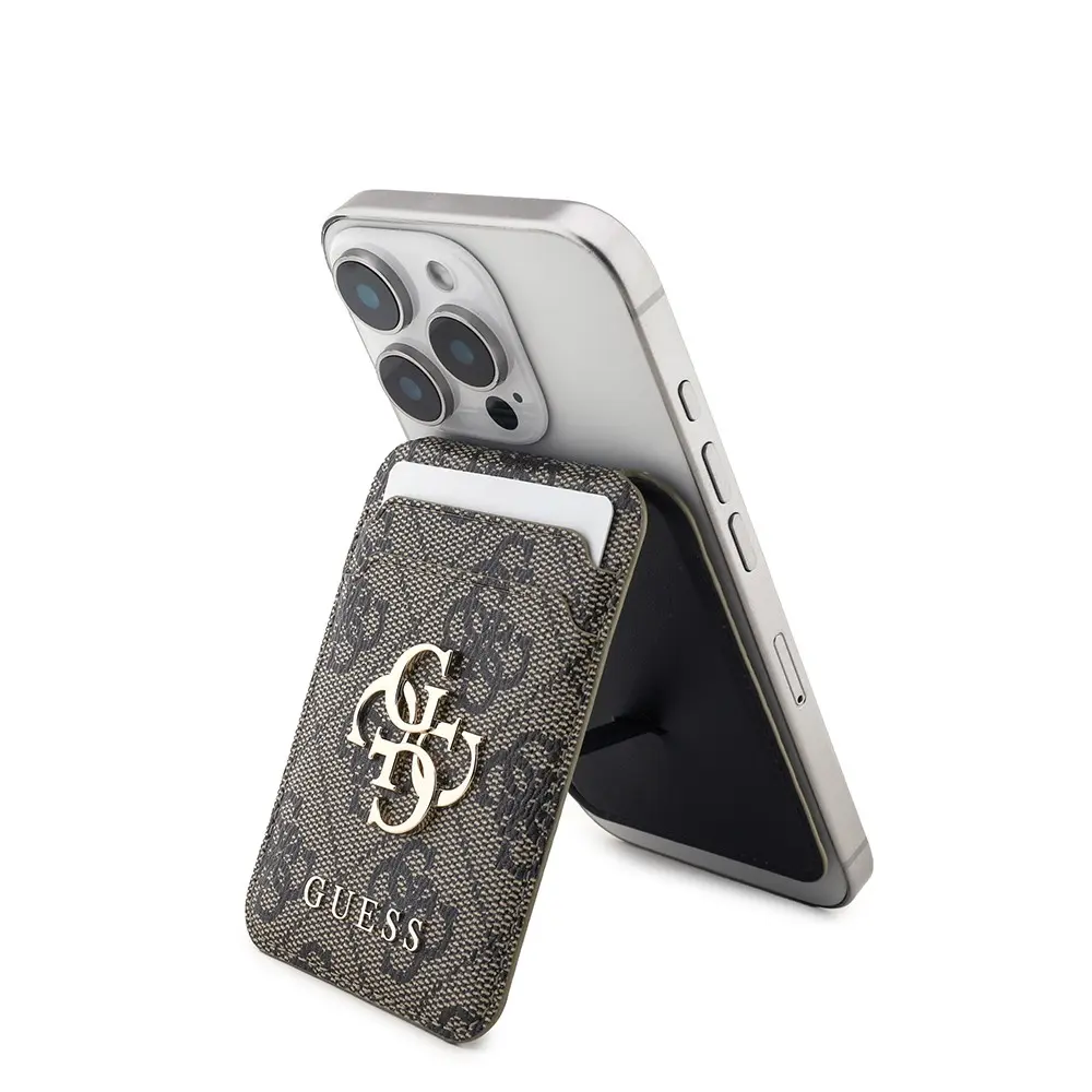 Guess Lisanslı PU Deri 4G Desenli Standlı Manyetik Kartlık