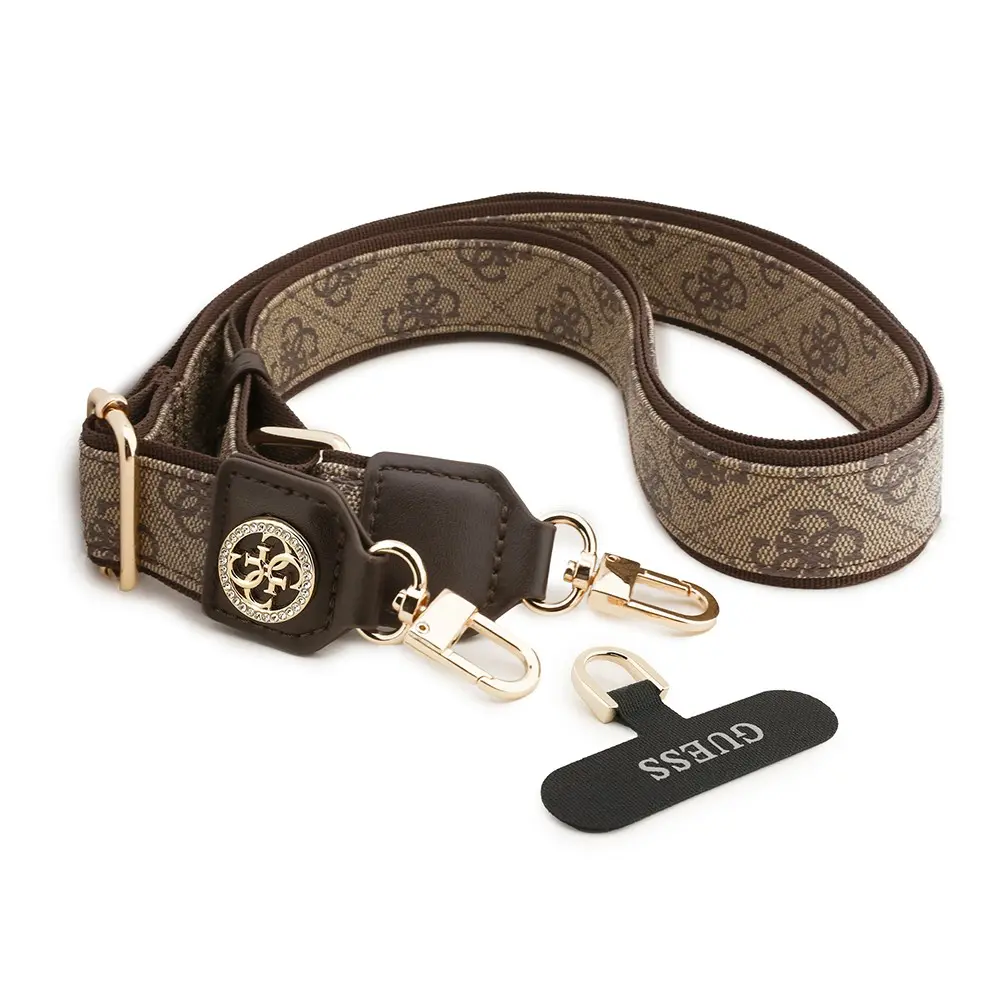 Guess Lisanslı Taşlı 4G Metal Logolu Çapraz Telefon Askı Kayışı 150 cm