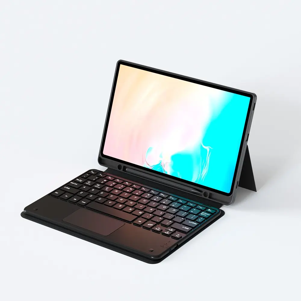 Galaxy Tab S10 FE Plus Standlı Bluetooth Klavyeli Kılıf - Zore Border