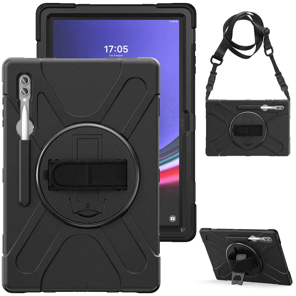 Galaxy Tab S10 Ultra Silikon Kılıf, Ayarlanabilir Askılı - Zore Defender