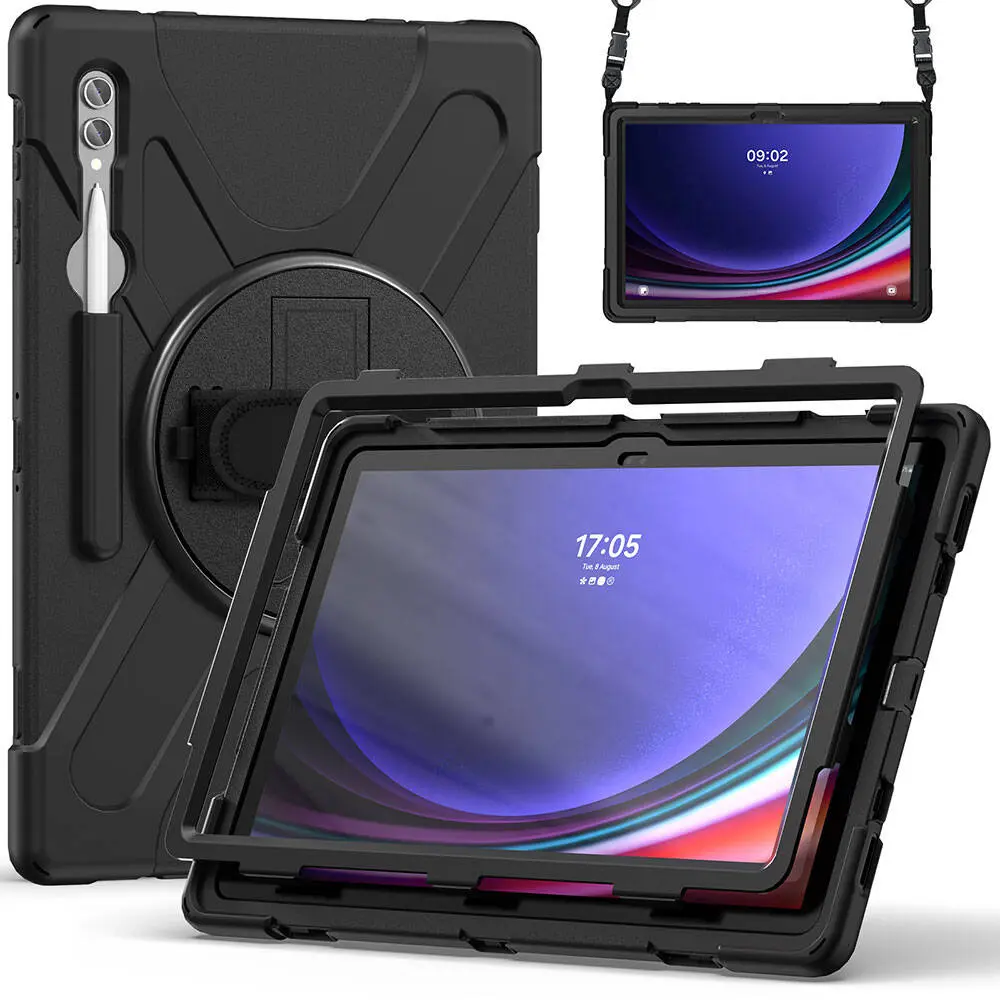 Galaxy Tab S10 Ultra Silikon Kılıf, Ayarlanabilir Askılı - Zore Defender