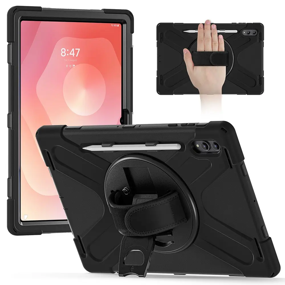 Galaxy Tab S11 Ultra Silikon Kılıf, Omuz Askılı ve Standlı - Zore Defender