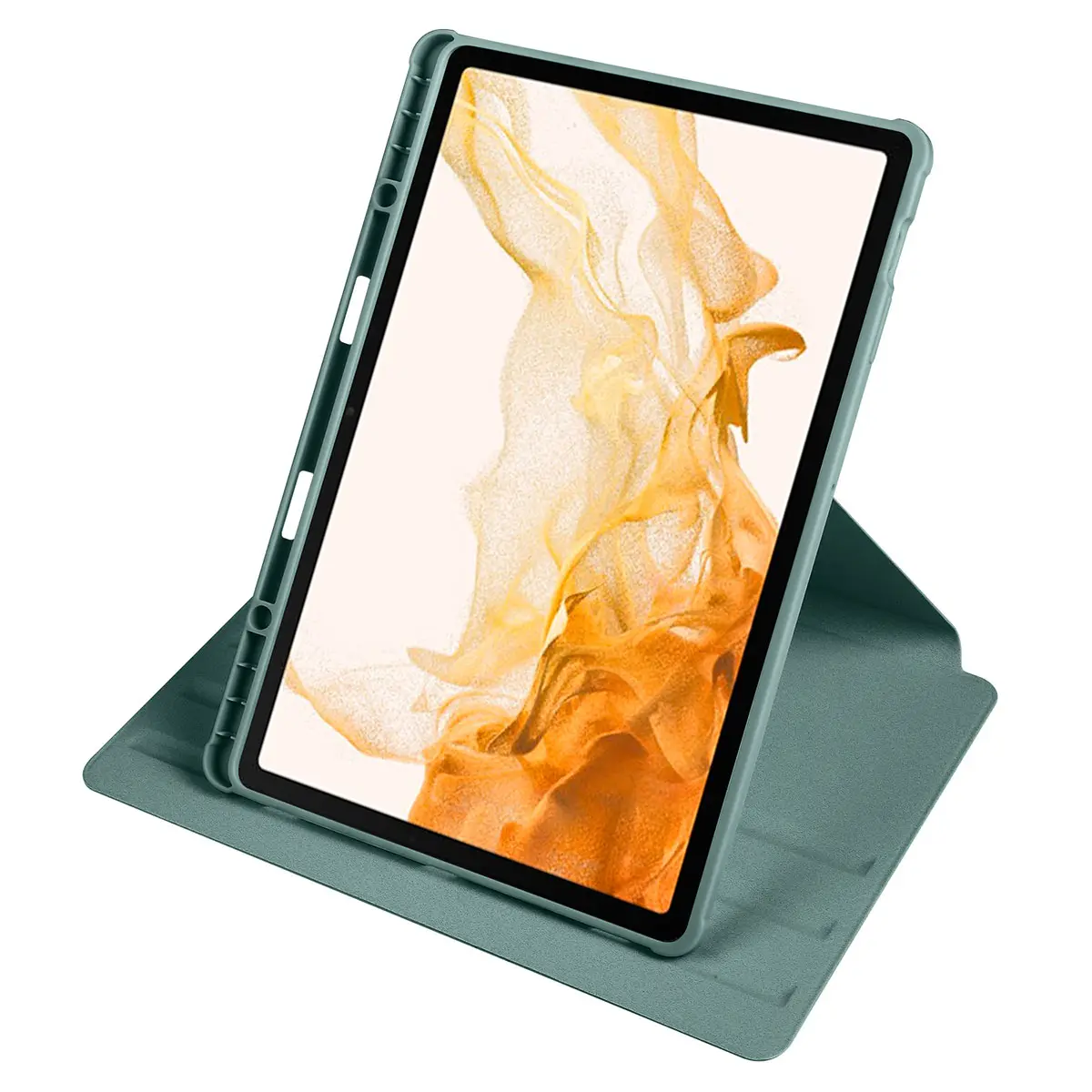 Galaxy Tab S7 FE LTE Kalem Bölmeli Dönebilen Standlı Kılıf - Zore Termik