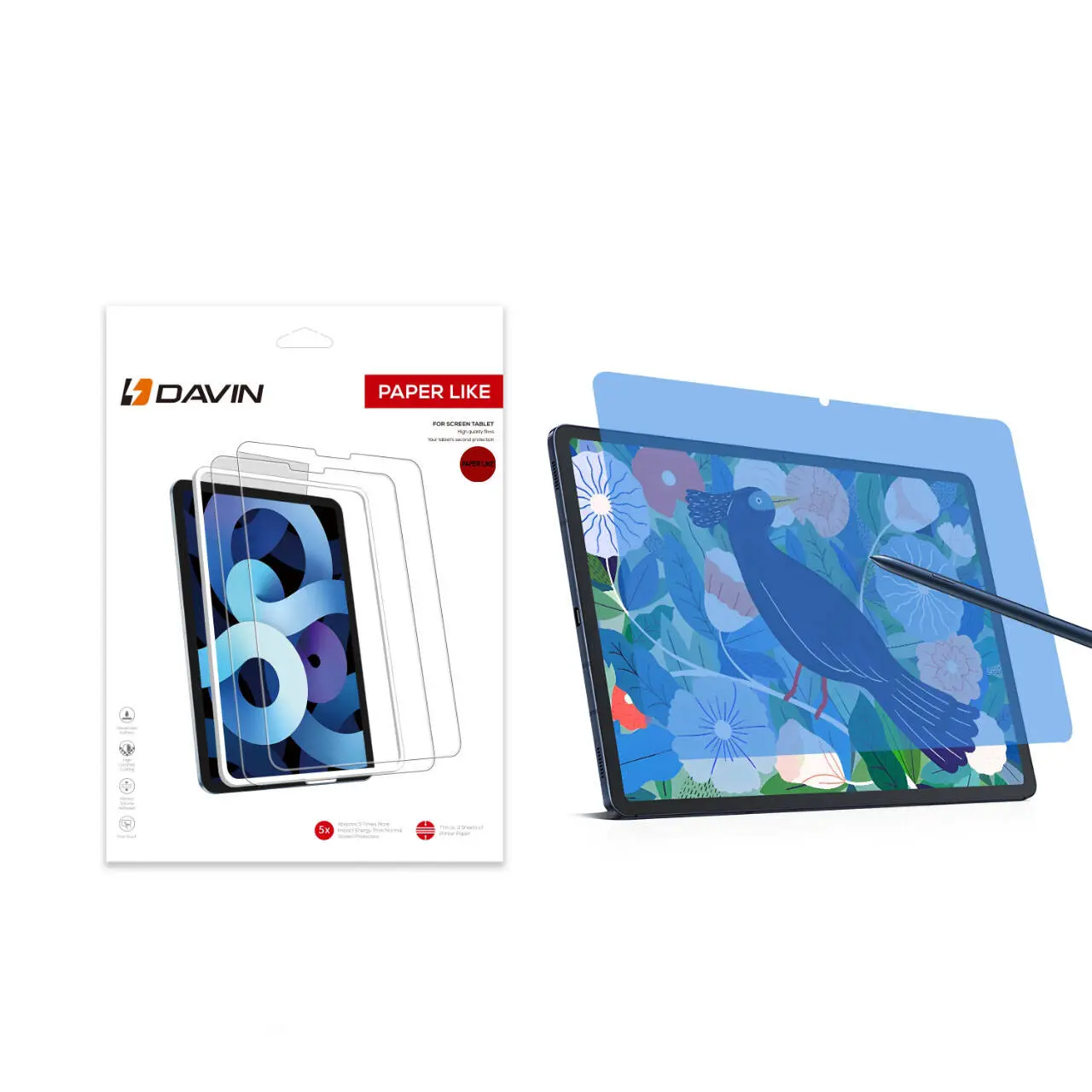 Galaxy Tab S7 T870 Kağıt Hisli Mat Ekran Koruyucu - Davin Paper Like