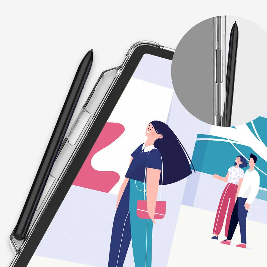Galaxy Tab S7 T870 Şeffaf Standlı Kılıf - Araree Mach