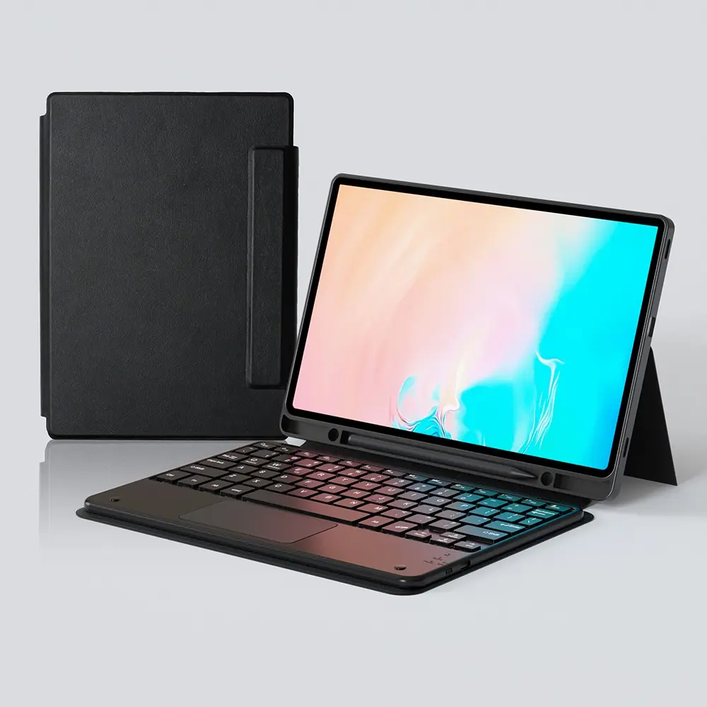 Galaxy Tab S9 FE Plus Klavyeli Standlı Tablet Kılıfı - Zore Border