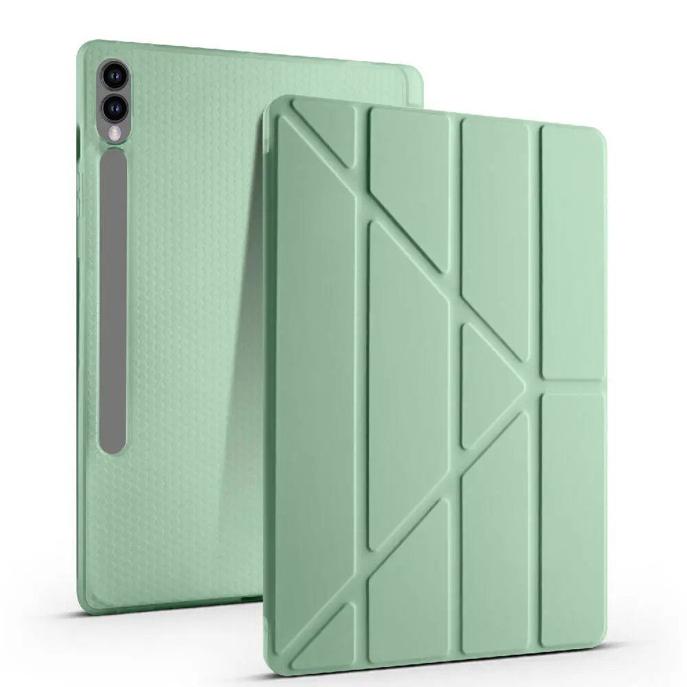 Galaxy Tab S9 Plus Kalem Bölmeli Standlı Kılıf - Zore Tri Folding