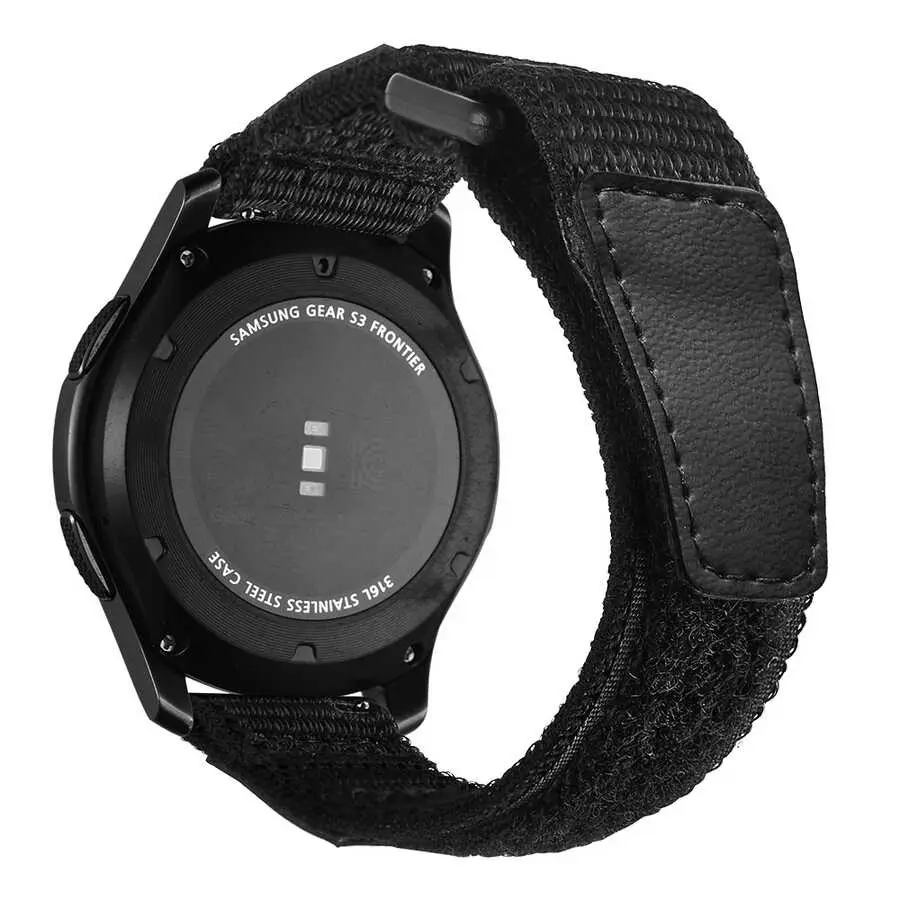 Galaxy Watch 42mm (20mm) Magic Nylon Kordon - Zore Siyah