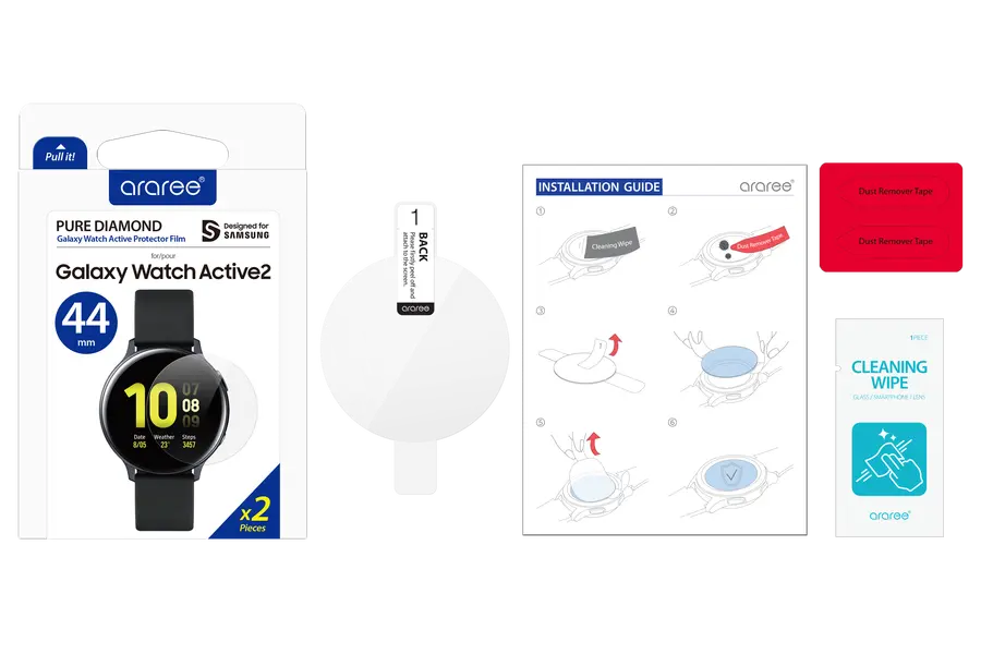 Galaxy Watch Active 2 44 mm PET Ekran Koruyucu - Araree Pure Diamond