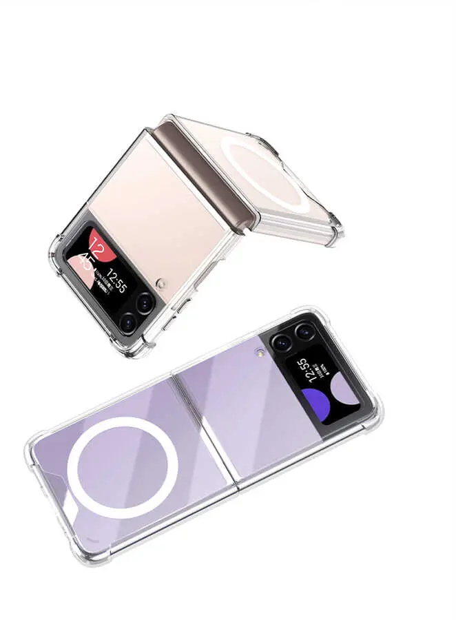 Galaxy Z Flip 3 Kılıf Wireless Şarj Özellikli Airbagli Zore Kıpta Anti Shock M-safe Kapak
