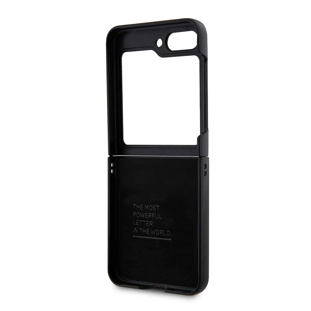 Galaxy Z Flip 5 Kılıf, BMW M Logolu PU Karbon Kapak - Siyah