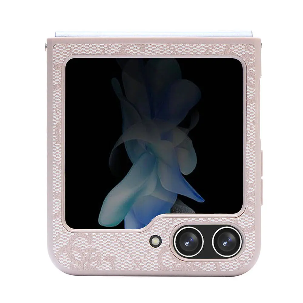 Galaxy Z Flip 5 Kılıf, Lisanslı PU Deri Taşlı Strass Kapak - Guess