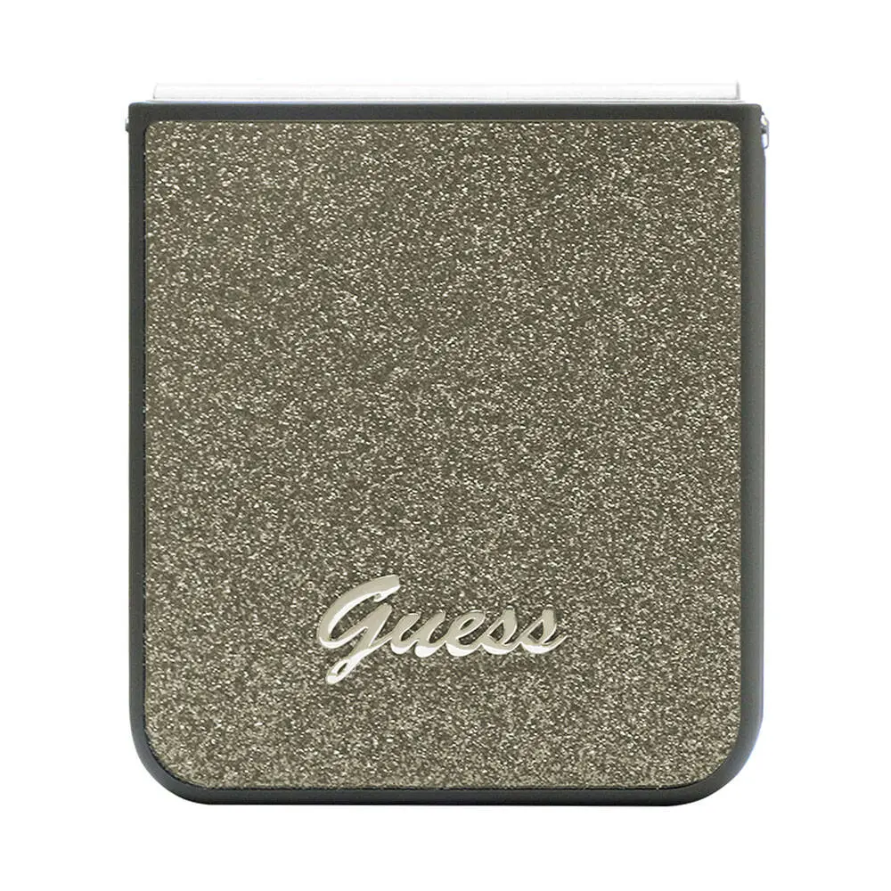 Galaxy Z Flip 5 Kılıf, Lisanslı Guess Glitter Flakes Kapak - Haki