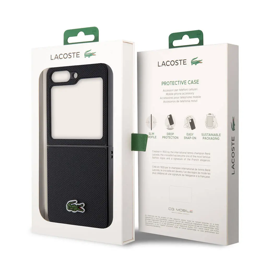 Galaxy Z Flip 5 PU Pike Desenli Lisanslı Kılıf - Lacoste