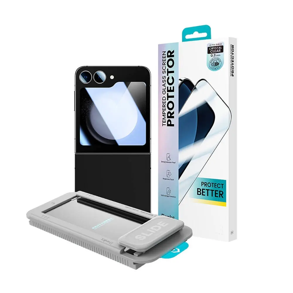 Galaxy Z Flip 6 Ekran Koruyucu, Uygulama Aparatlı Temperli Cam - Benks Ultra Shield