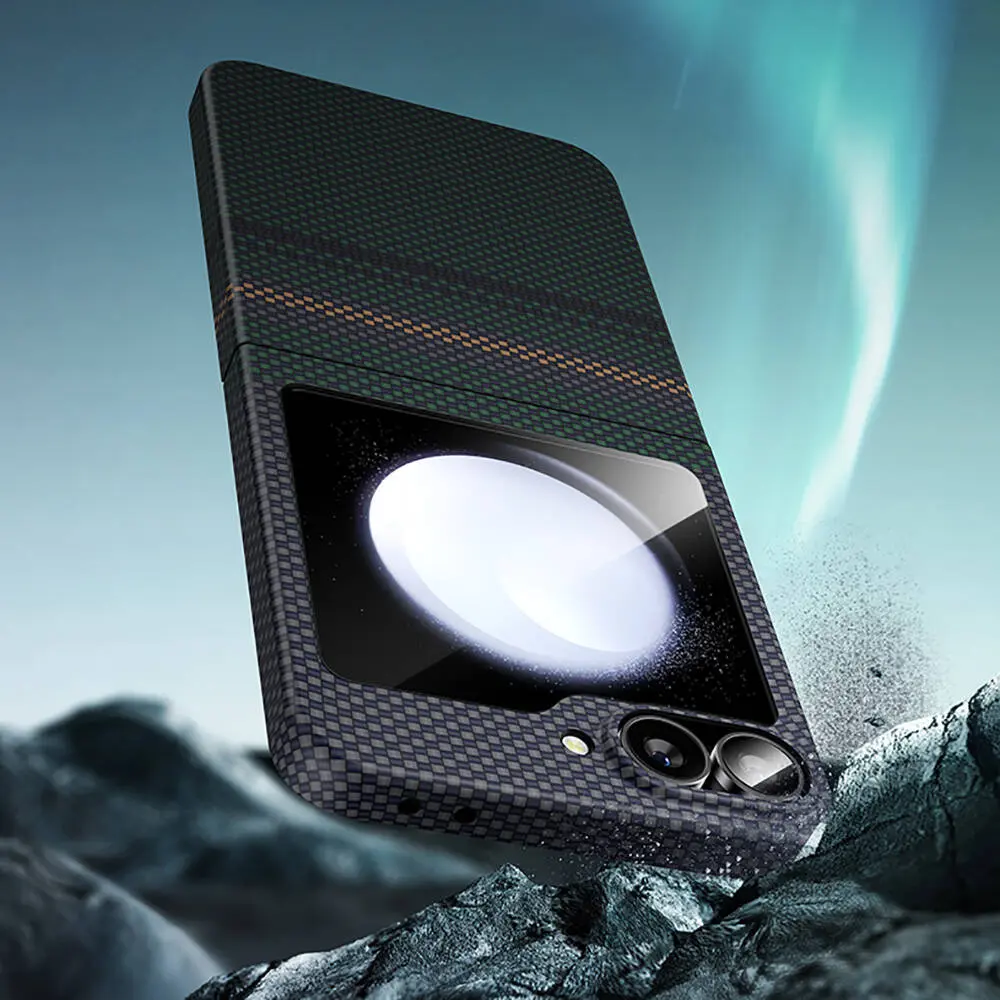 Galaxy Z Flip 6 Kevlar Karbon Fiber Tasarımlı Kılıf - Benks Aurora ArmorAir