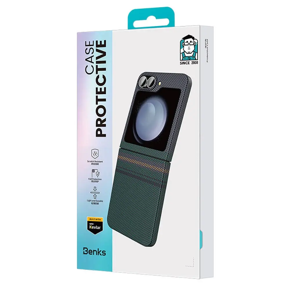 Galaxy Z Flip 6 Kevlar Karbon Fiber Tasarımlı Kılıf - Benks Aurora ArmorAir