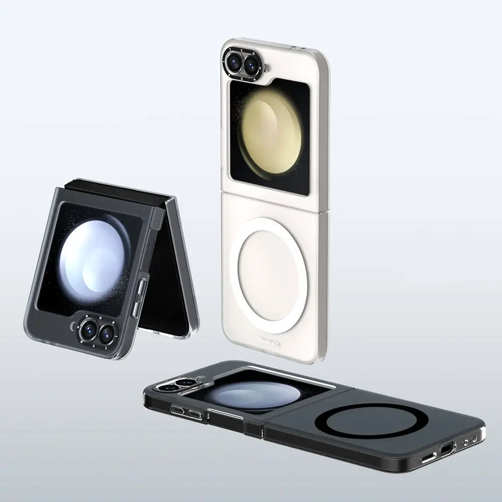 Galaxy Z Flip 6 MagSafe Uyumlu Şeffaf Kılıf - Youngkit Hidden Sand