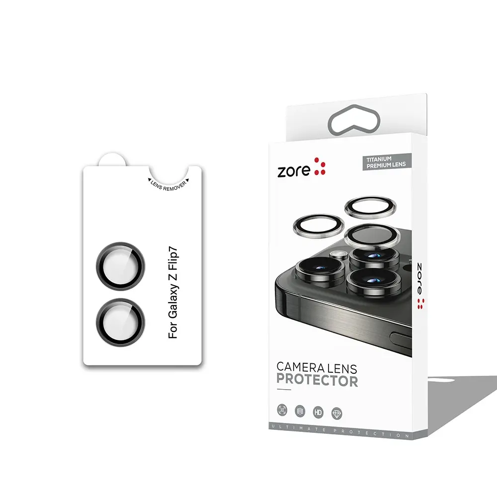 Galaxy Z Flip 7 Kamera Lens Koruyucu, Safir ve Anti-Reflective - Zore CL-12