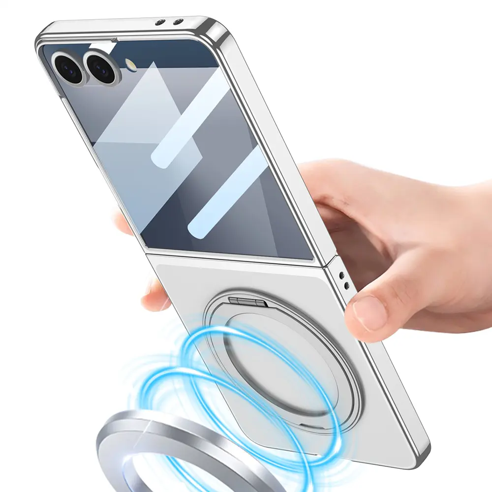 Galaxy Z Flip 7 M-safe Şarj Özellikli Zore Kıpta KPT-02 Standlı Kapak