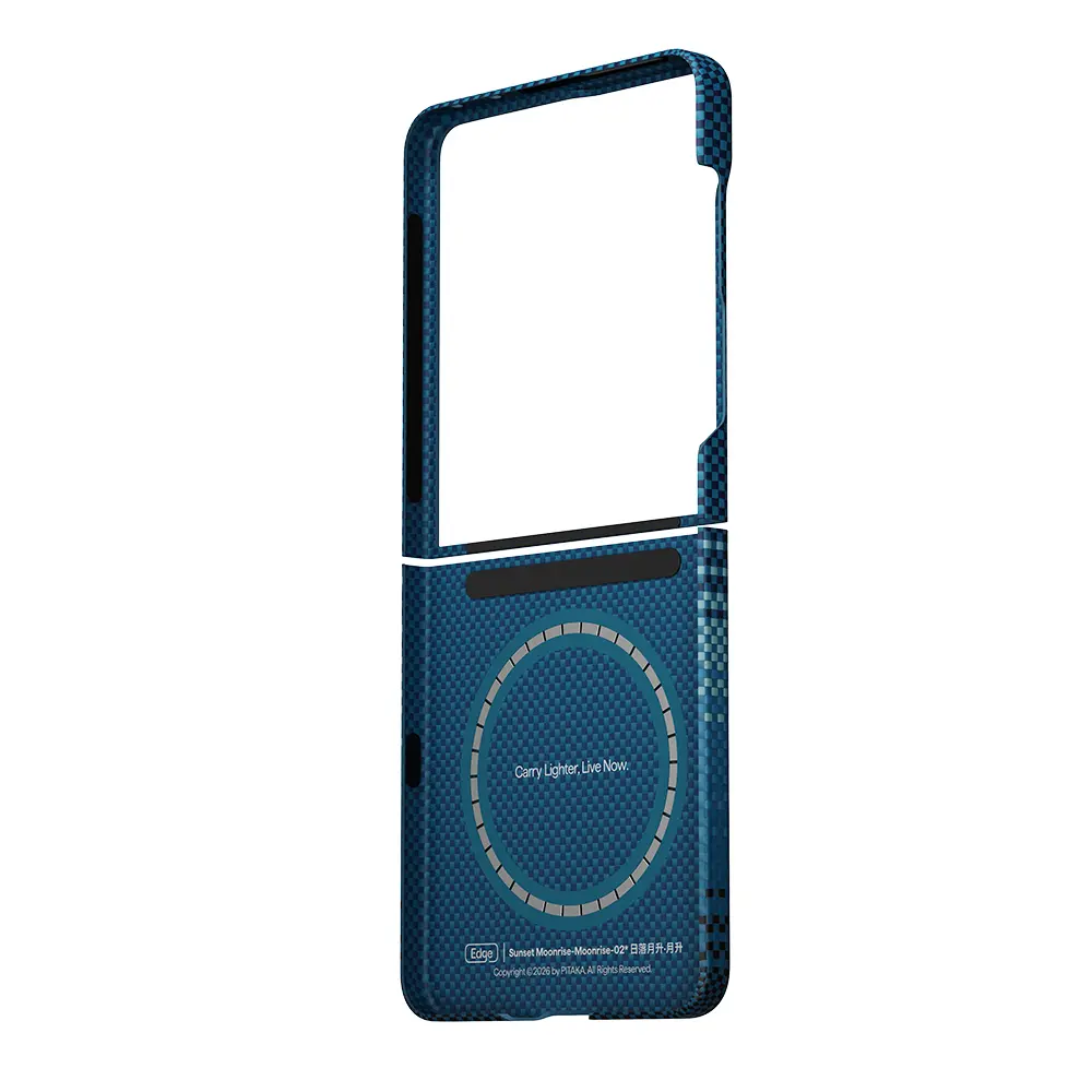 Galaxy Z Flip 8 MagSafe Uyumlu Aramid Fiber Kılıf - Pitaka Tactile Woven Sunset-Moonrise