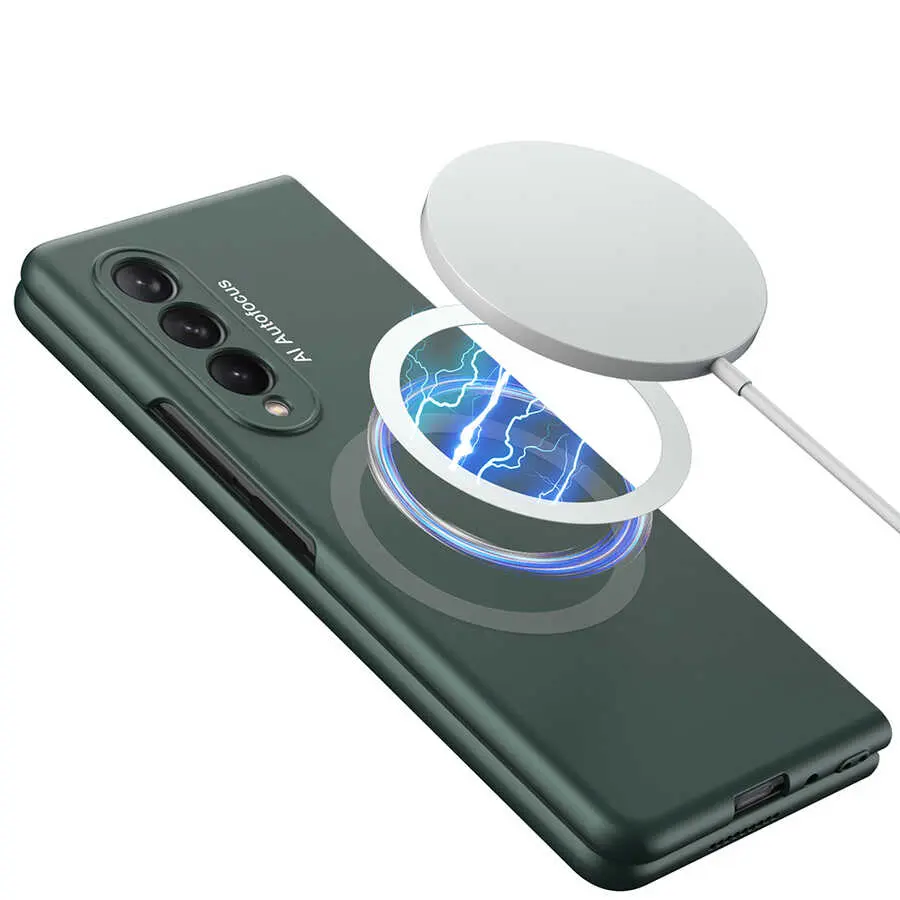 Galaxy Z Fold 3 Kılıf Wireless Şarj Özellikli Zore Kıpta M-safe Kapak