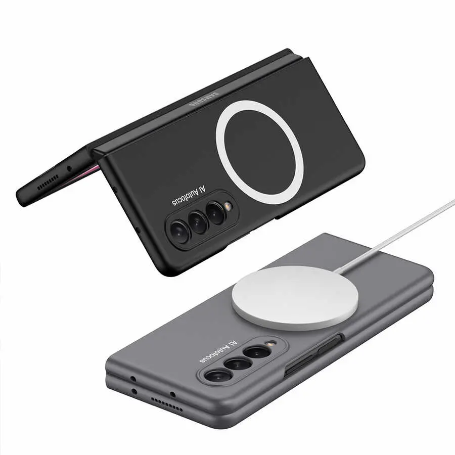 Galaxy Z Fold 3 Kılıf Wireless Şarj Özellikli Zore Kıpta M-safe Kapak