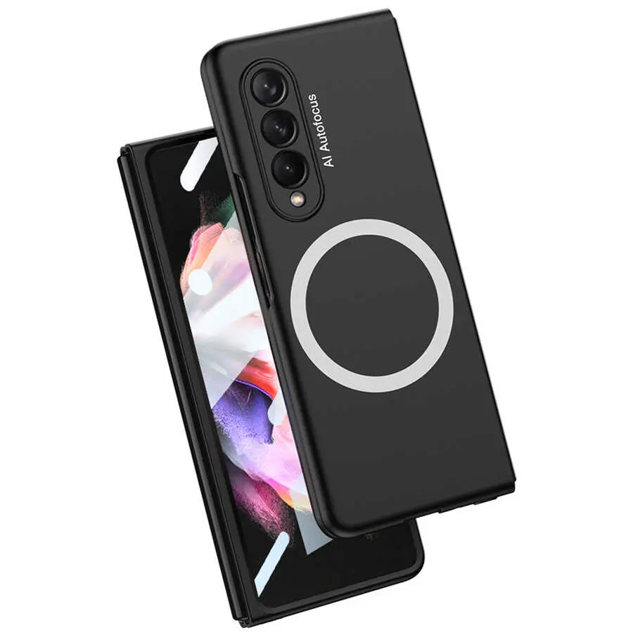 Galaxy Z Fold 3 Kılıf Wireless Şarj Özellikli Zore Kıpta M-safe Kapak