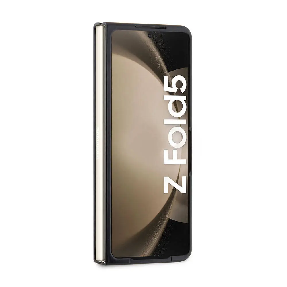 Galaxy Z Fold 5 Kılıf, BMW Lisanslı M Logolu PU Karbon Kapak - Siyah