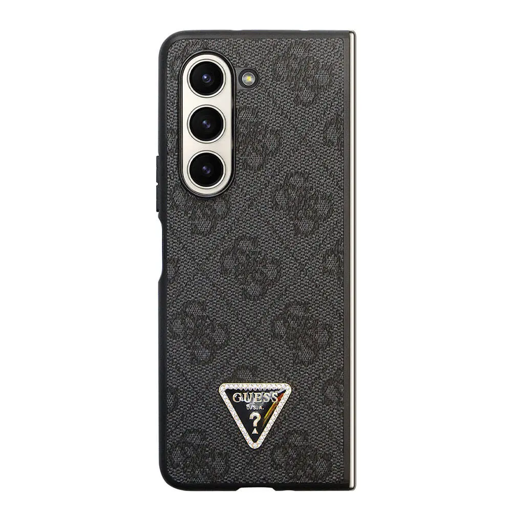 Galaxy Z Fold 5 Kılıf, Lisanslı PU Deri Taşlı Strass Kapak - Guess