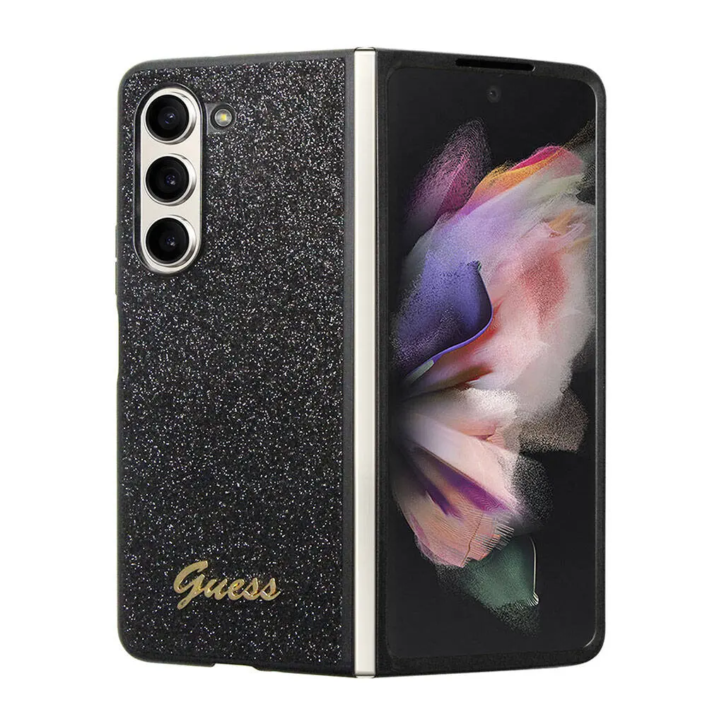 Galaxy Z Fold 5 Kılıf, Lisanslı Guess Glitter Script Kapak
