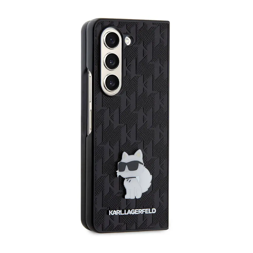 Galaxy Z Fold 5 Kılıf, Lisanslı Choupette Desenli Saffiano Kapak - Karl Lagerfeld
