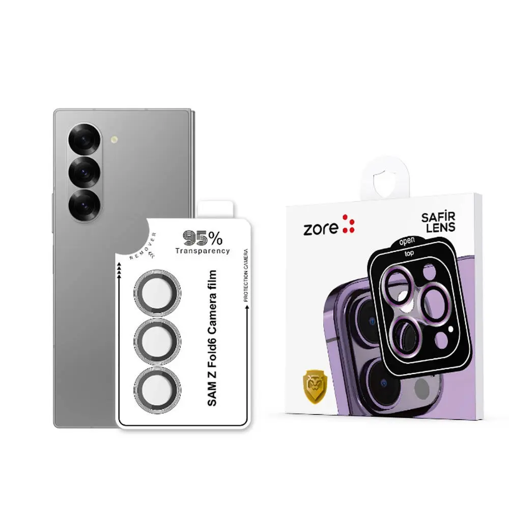 Galaxy Z Fold 6 Kamera Lens Koruyucu, Safir ve Anti-Reflective - Zore CL-11