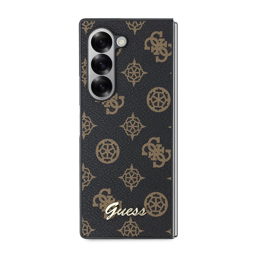Galaxy Z Fold 6 Kılıf Guess Lisanslı Peony Script Kapak - Siyah