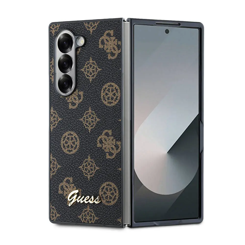 Galaxy Z Fold 6 Kılıf Guess Lisanslı Peony Script Kapak - Siyah