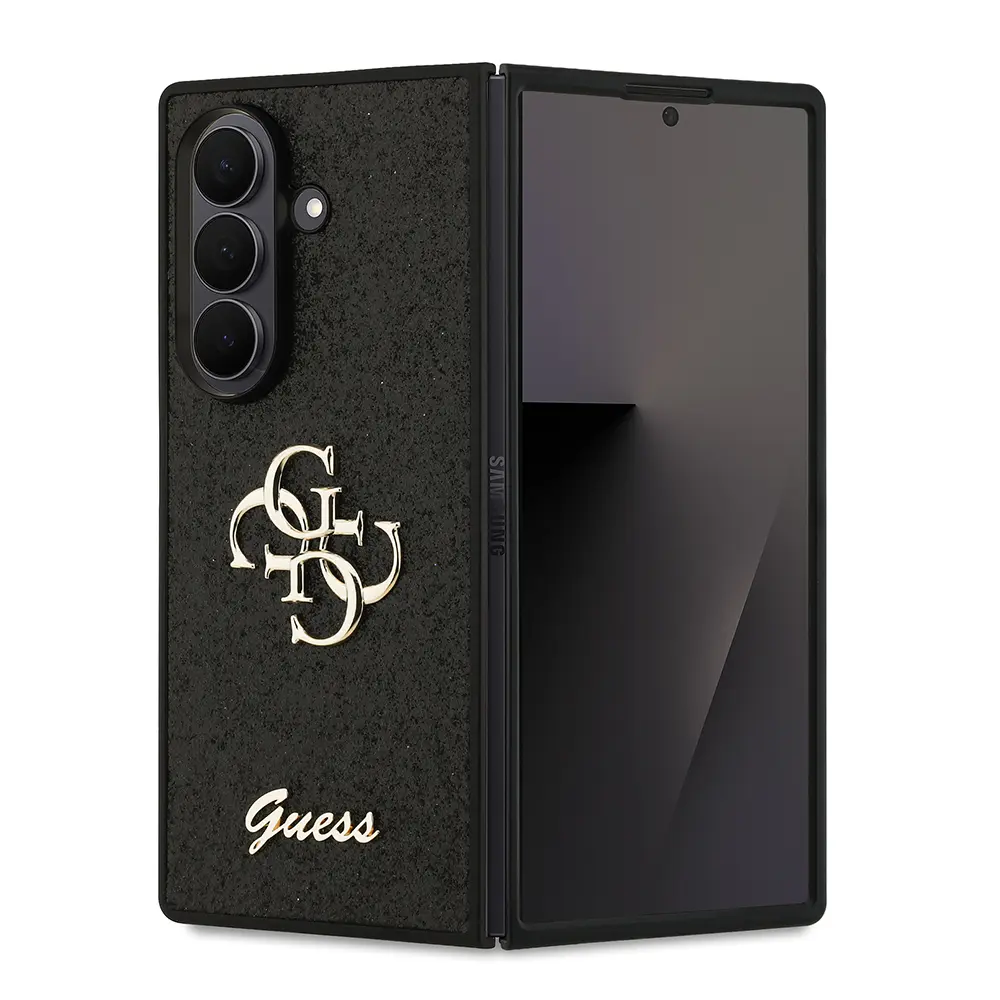 Galaxy Z Fold 7 Kılıf, Büyük Metal Logolu Glitter Kapak - Guess 4G