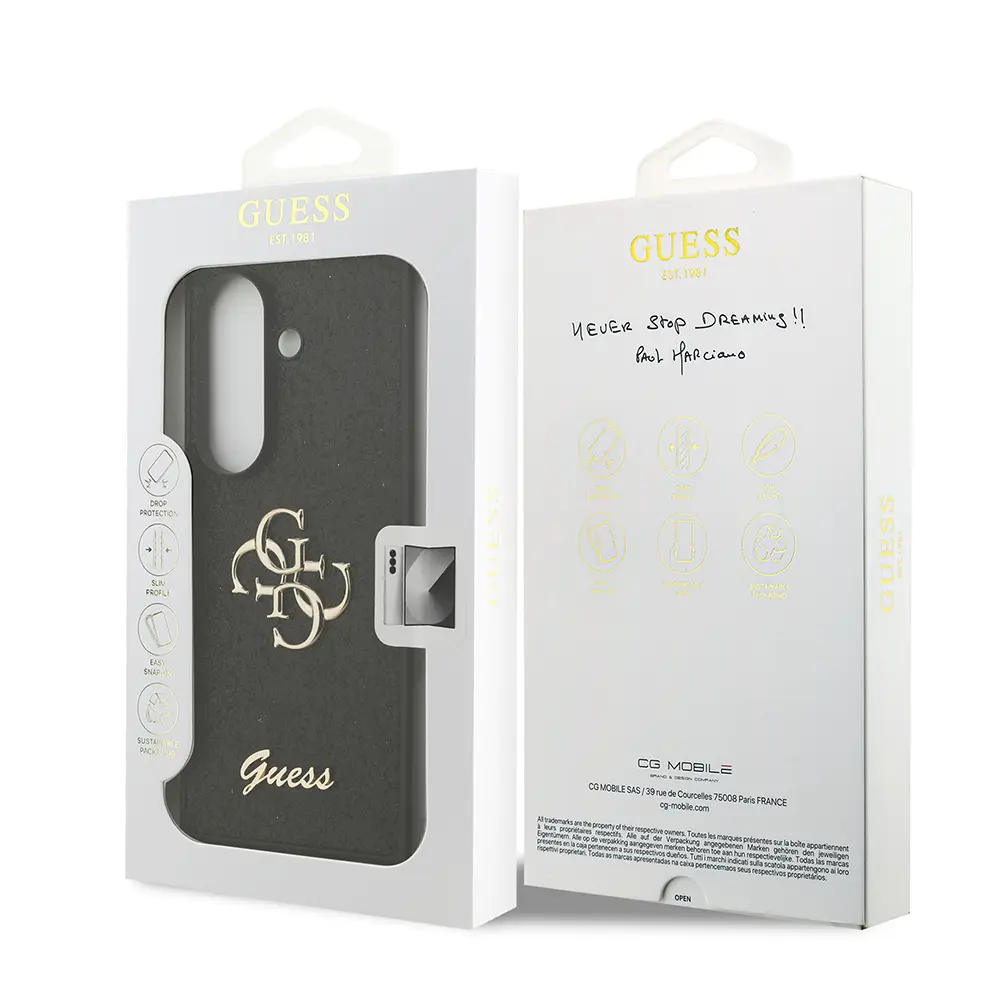 Galaxy Z Fold 7 Kılıf, Büyük Metal Logolu Glitter Kapak - Guess 4G