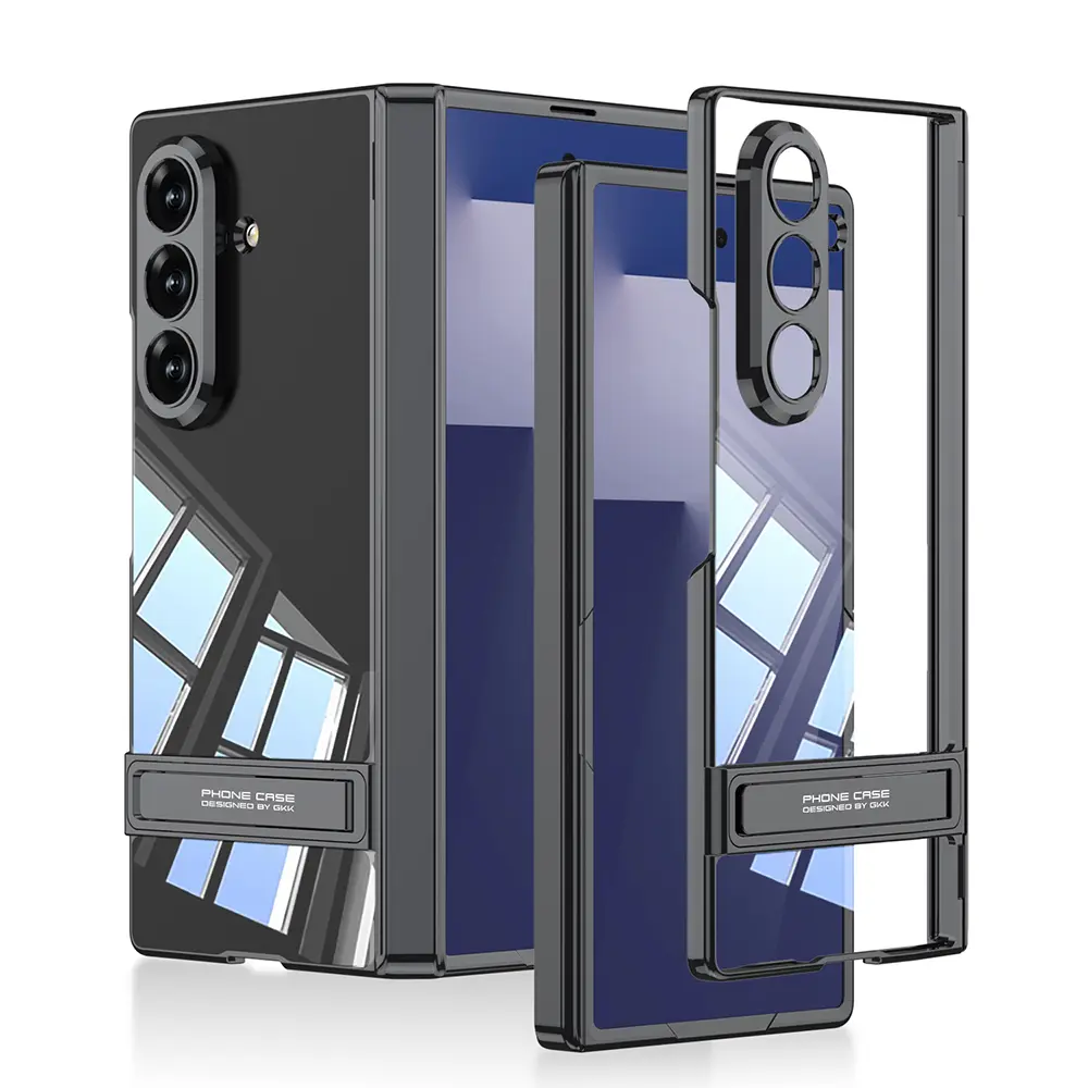 Galaxy Z Fold 7 Kılıf Kamera Korumalı Şeffaf Tasarımlı Zore Lego Standlı Kapak