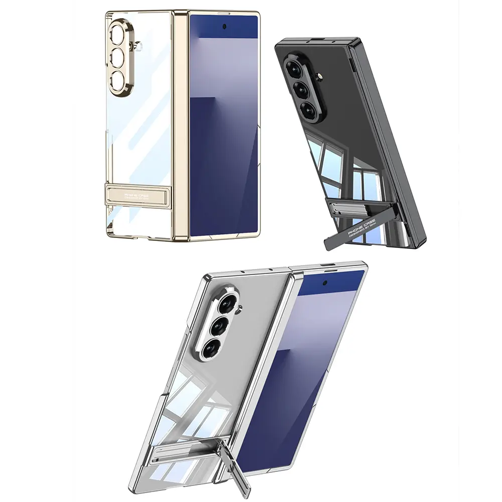 Galaxy Z Fold 7 Kılıf Kamera Korumalı Şeffaf Tasarımlı Zore Lego Standlı Kapak