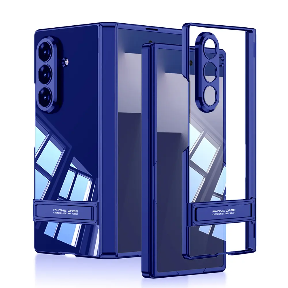 Galaxy Z Fold 7 Kılıf Kamera Korumalı Şeffaf Tasarımlı Zore Lego Standlı Kapak
