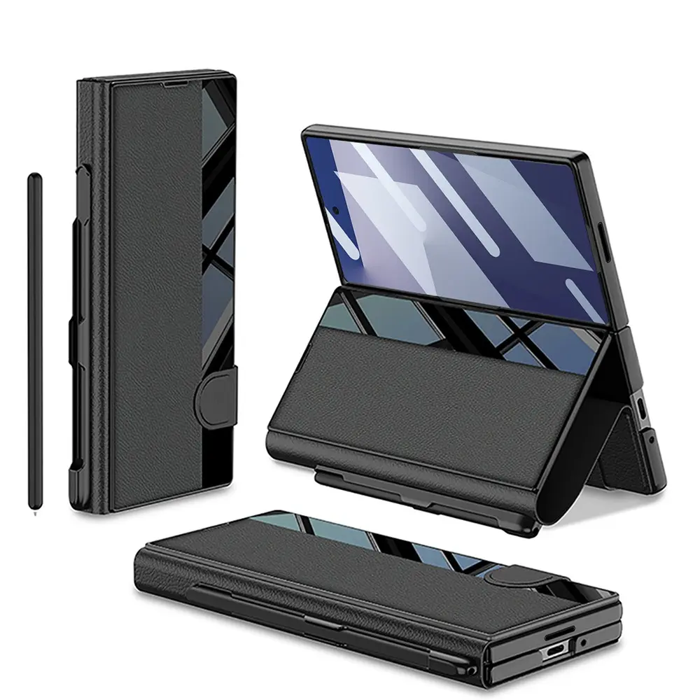 Galaxy Z Fold 7 Kılıf Kamera Korumalı Zore Kıpta Aynalı Kalem Bölmeli Fest Kapak