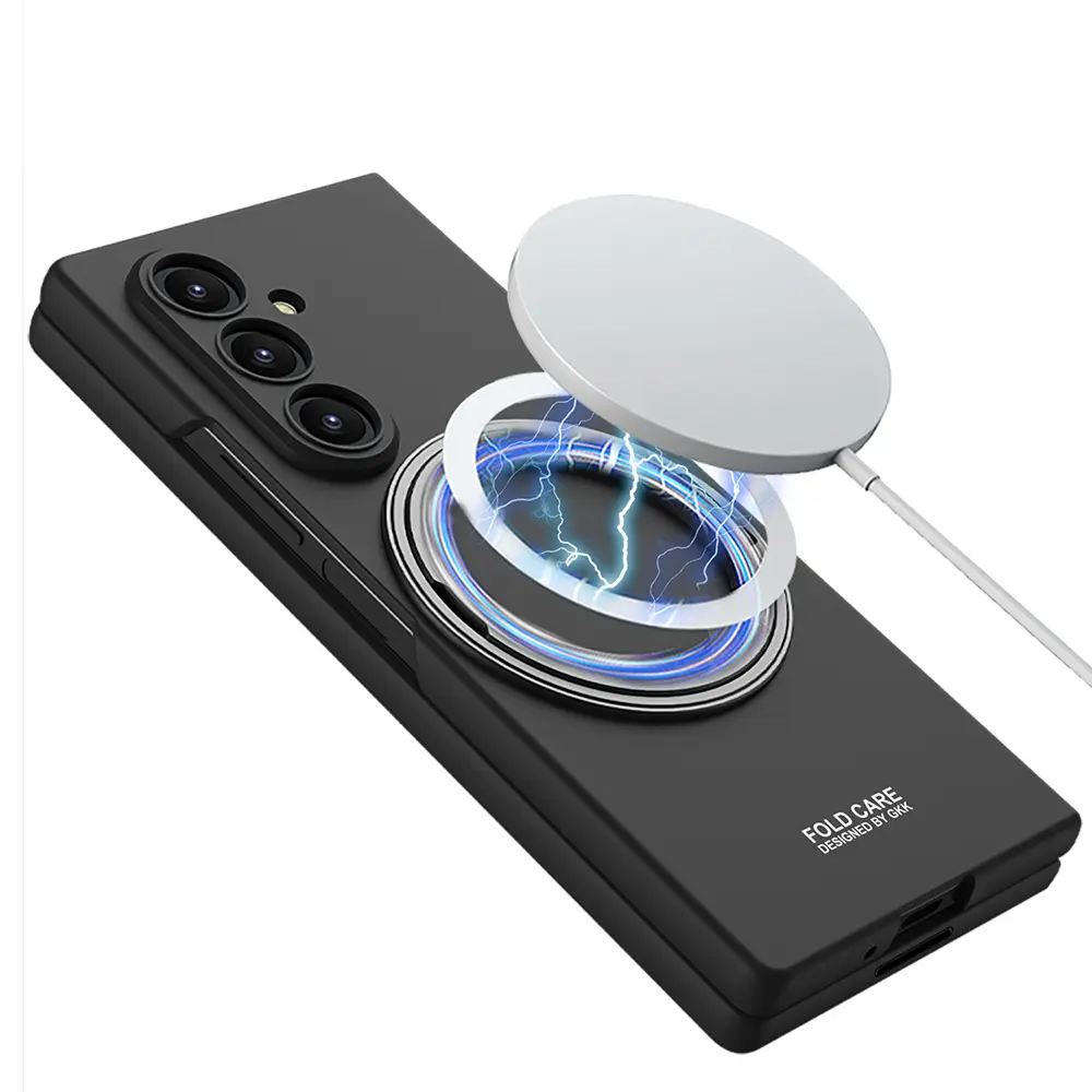 Galaxy Z Fold 7 MagSafe Şarj Özellikli Yüzüklü Kamera Korumalı Kılıf - GKK Kıpta