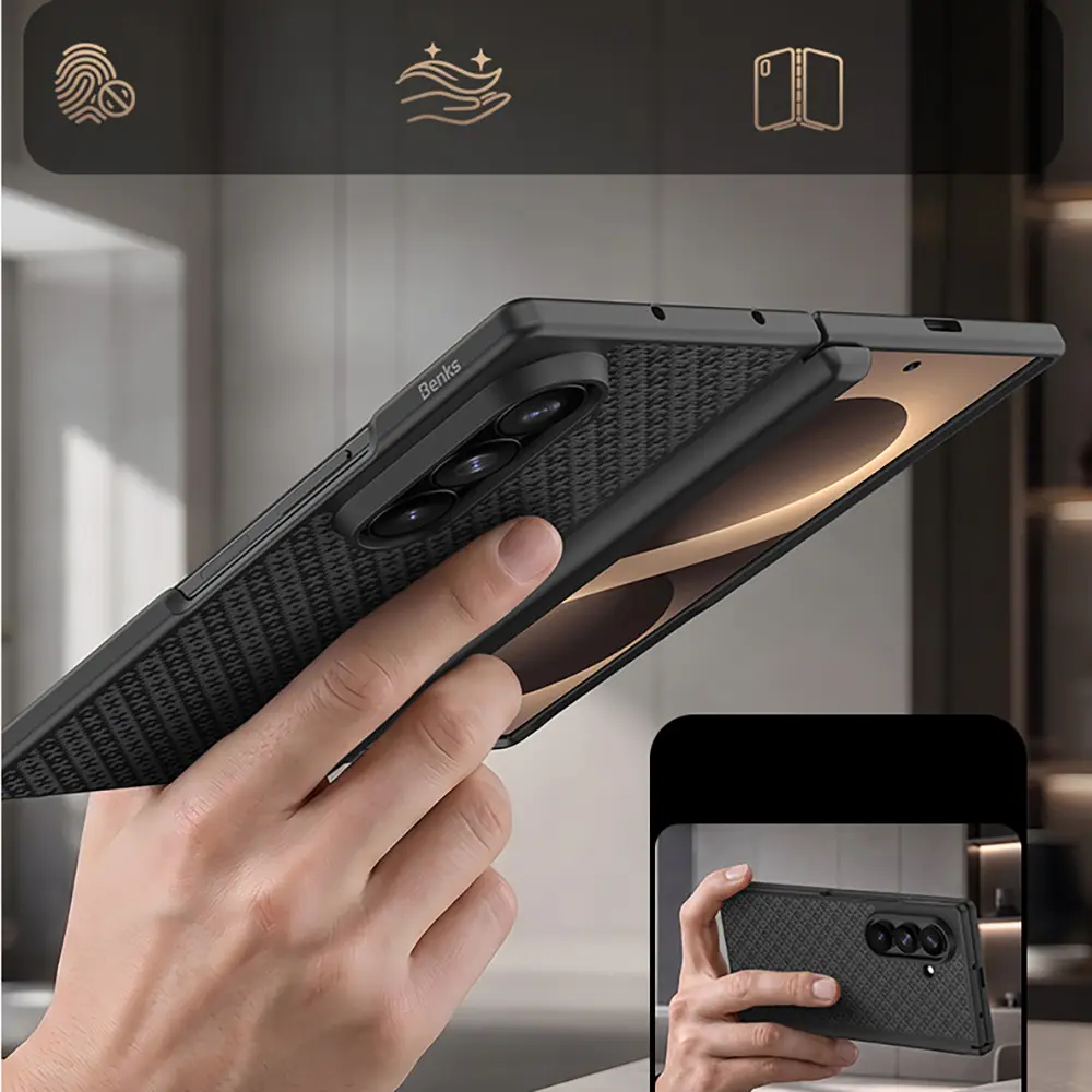 Galaxy Z Fold 8 Ultra Kevlar Karbon Kılıf ve Ekran Koruyucu Seti - Benks ArmorPro ArmorGrid Grand Combo
