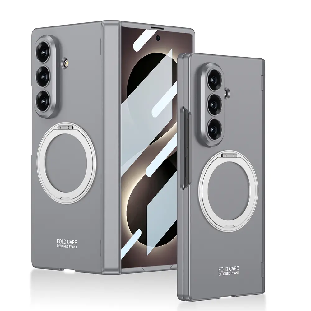Galaxy Z Fold 8 Ultra Kılıf M-safe Şarj Özellikli Zore Kıpta KPT-07 Ring Standlı Sert PC Kapak